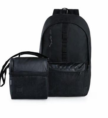 Kit Mochila + Lancheira Masculina BG Net Preta