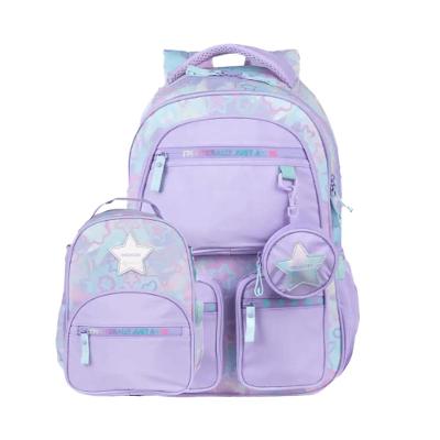 Kit Mochila Escolar+ Lancheira Térmica Star Candy Lilás