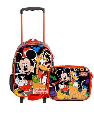 Kit Mochila de Rodinha e Lancheira Térmica Mickey Preta