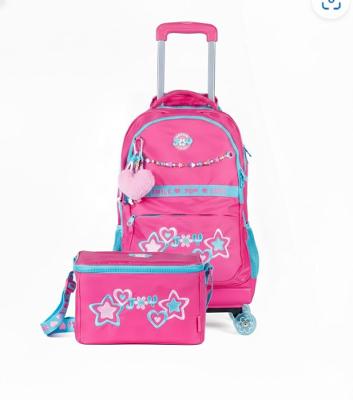 Kit Mochila de Rodinha+ Lancheira Juvenil BG Joy Rosa