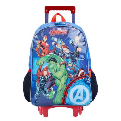 Mochila Escolar Masculina Marvel Vingadores com Rodinha Azul