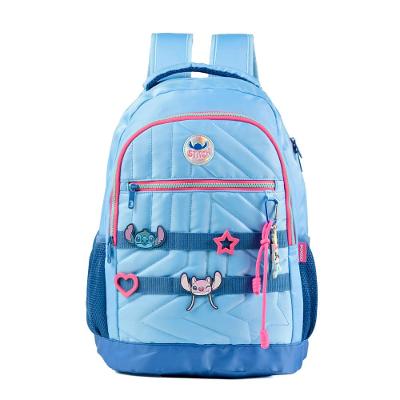 Mochila Escolar Feminina Stitch Star Azul