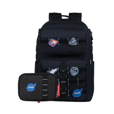 Kit Mochila Escolar Masculina + Estojo  Espacial Nasa Preto