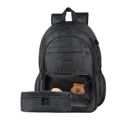 Kit Mochila Escolar Feminina + Estojo BG Charms Preta