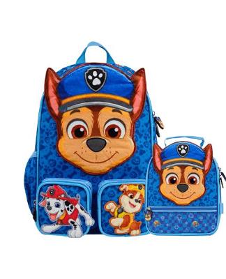 Kit Mochila  e Lancheira Patrulha Canina Chase Baby Azul