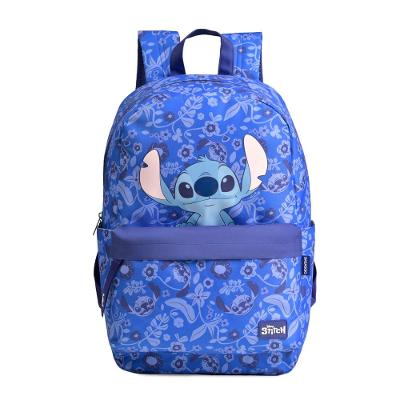Mochila Escolar Feminina Básica Stitch Bloom Azul Escuro