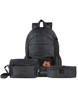 Kit Mochila Escolar + Lancheira Térmica + Estojo BG Charms