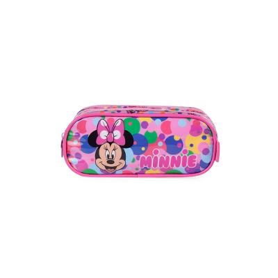 Estojo Escolar Feminino Minnie 3 Compartimentos Rosa