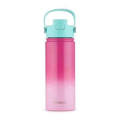 Garrafa Térmica Kids Com Canudo Rosa 500ml