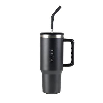 Copo Térmico com Canudo Dual 1,2L Preto