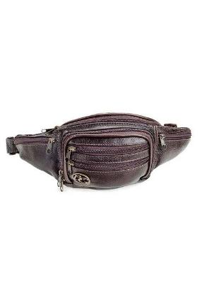 Pochete de couro com bolsos Café