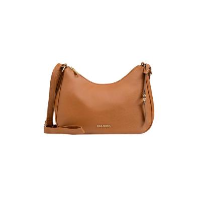 Bolsa Transversal Feminina Canoa New Saffiano Caramelo