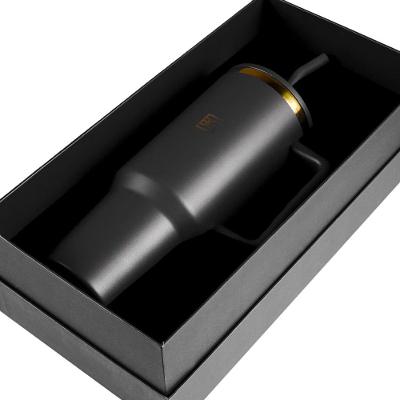 Kit Copo Térmico com Canudo Edição Floral Gold 1,2 L Preto