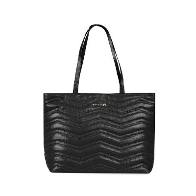 Bolsa Tote Feminina Grande ZigZag Couro Matelasse Grande Preta