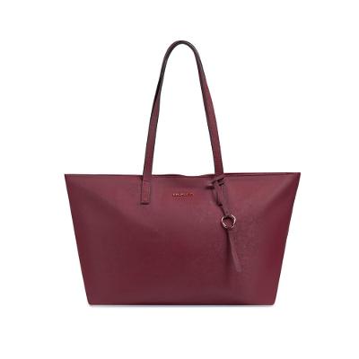 Bolsa de Ombro Feminina Média Alça Alongada Tote New Saffiano Vinho