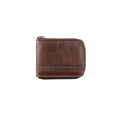 Carteira Masculina de Couro com Zíper Grécia Café