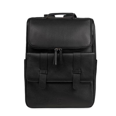 Mochila Masculina Média Executiva de Couro Leme Preta 0239387458001