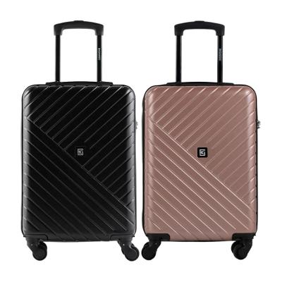 Kit 2 Malas de Bordo Casal 10kg ABS 4  Rodas 360° Preto e Rosé Detroit Bagaggio