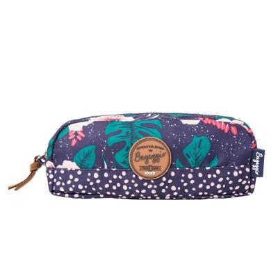 Estojo Escolar Feminino Floral Dots Roxo