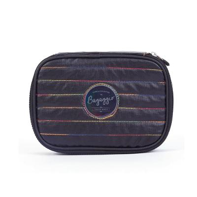 Estojo Escolar Feminino Perolado Rainbow Preto