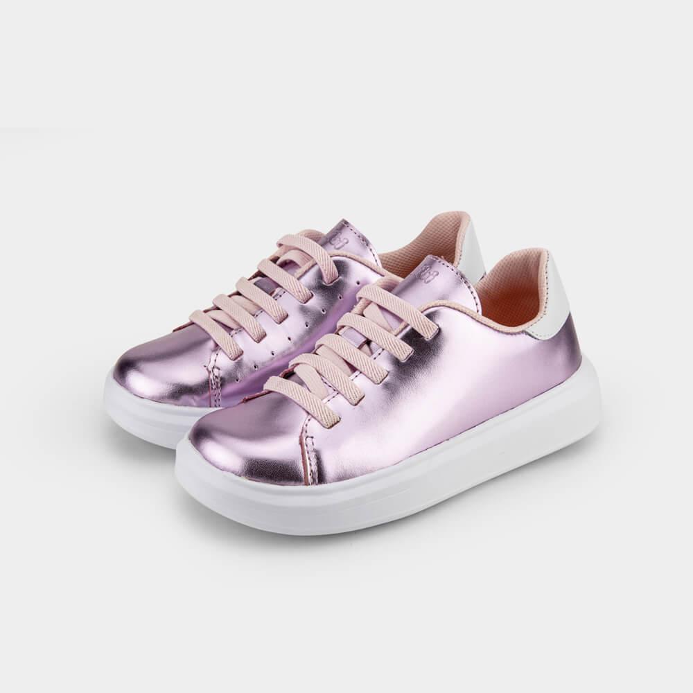 Tênis Infantil Bibi Glam Rosa Metalizado - 2