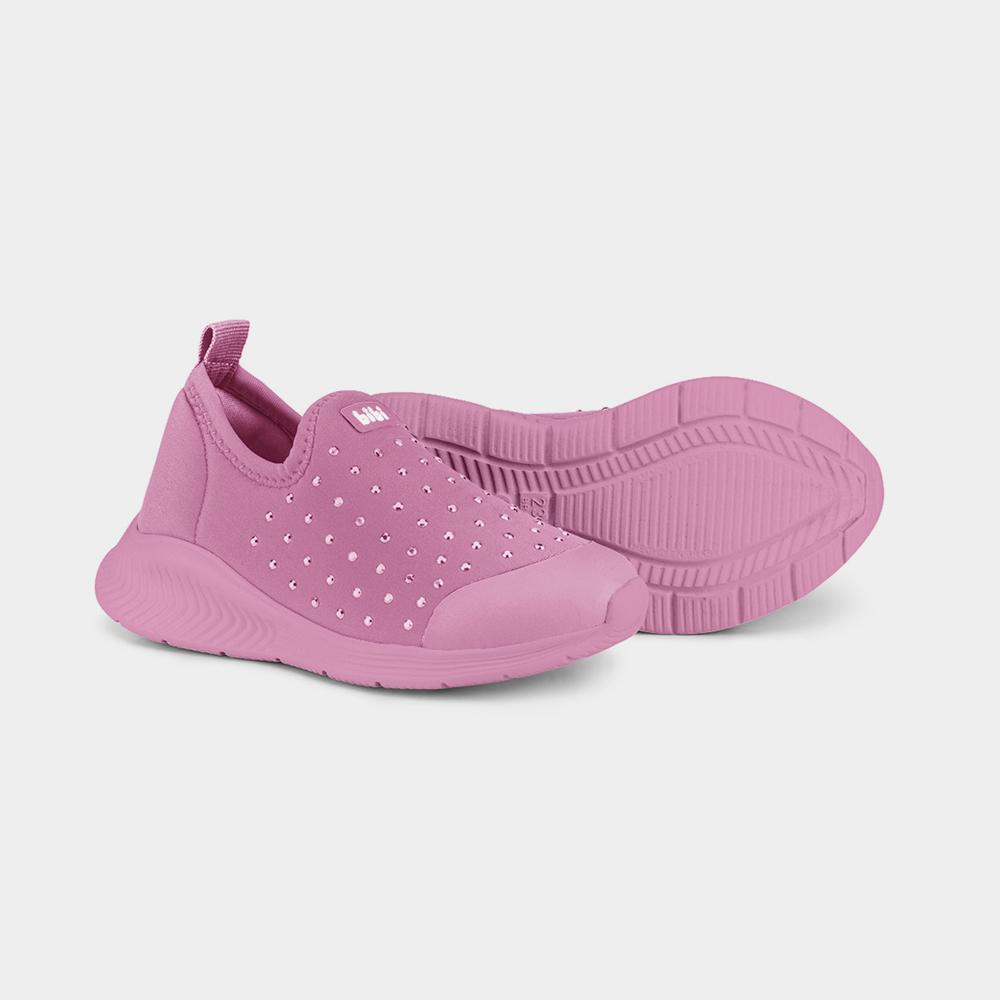 Tênis Infantil Bibi Fly Baby II Rosa com Pedrinhas - 4