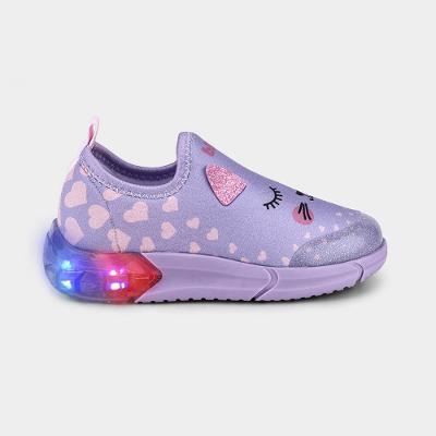 Tênis Infantil de Luz Bibi Space Lilás de Gatinho