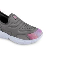 Tênis Infantil Feminino Cinza Grafite com Rosa Bibi Ever - 2