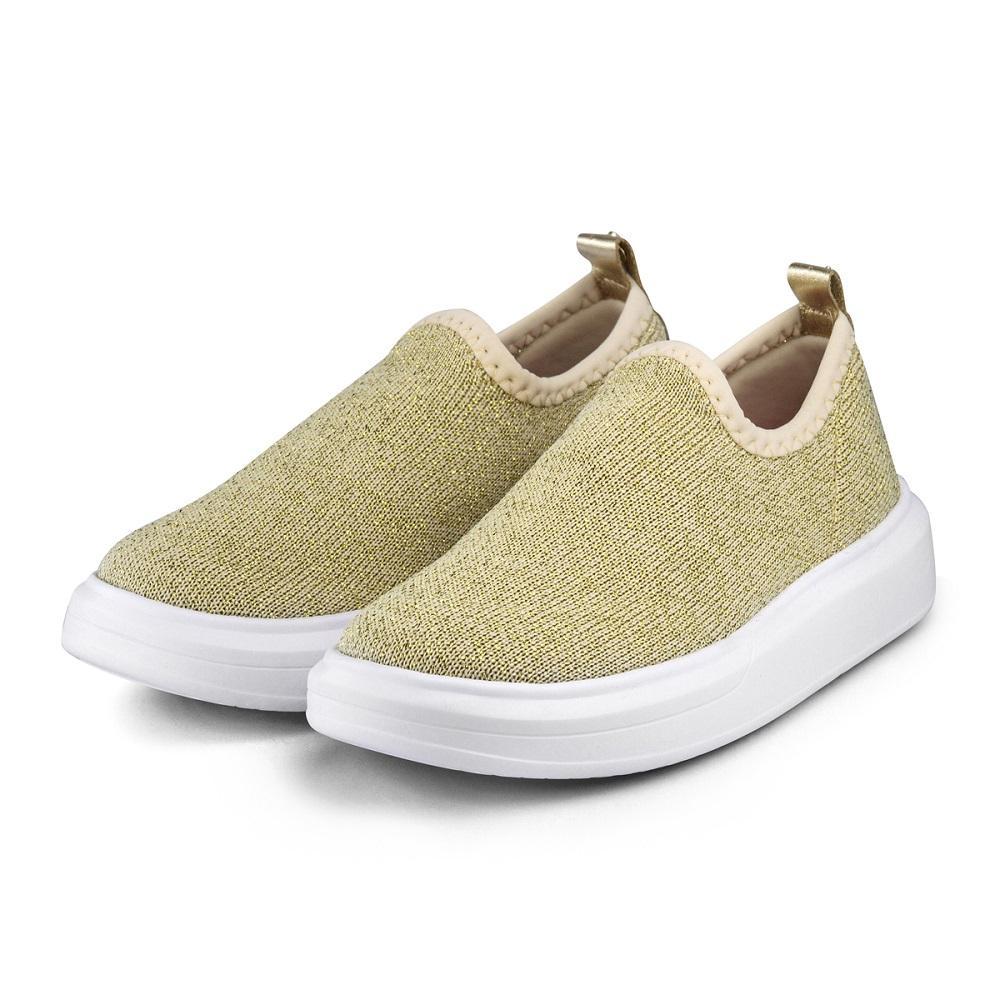 Tênis Infantil Bibi Feminino Knit Dourado com Brilho Glam - 1109006 - 3