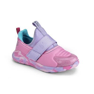 Tênis Infantil Rosa e Lilás com Velcro Bibi Evolution II