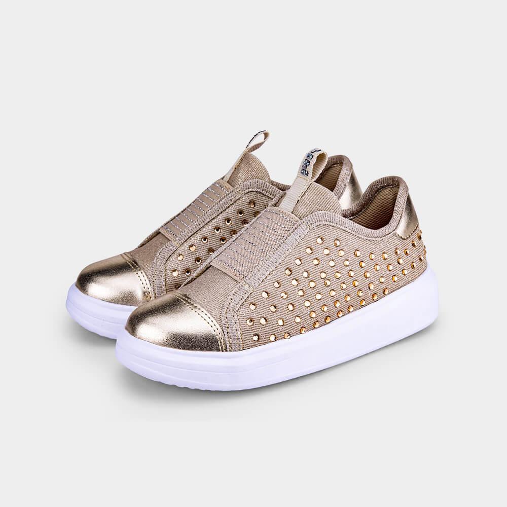 Tênis Infantil Bibi Glam Dourado com Brilho - 2