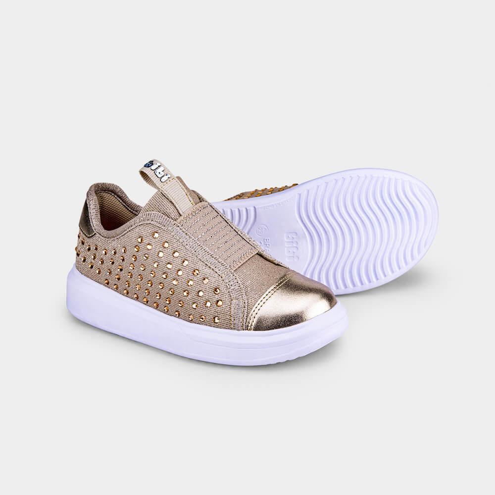 Tênis Infantil Bibi Glam Dourado com Brilho - 5