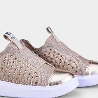 Tênis Infantil Bibi Glam Dourado com Brilho