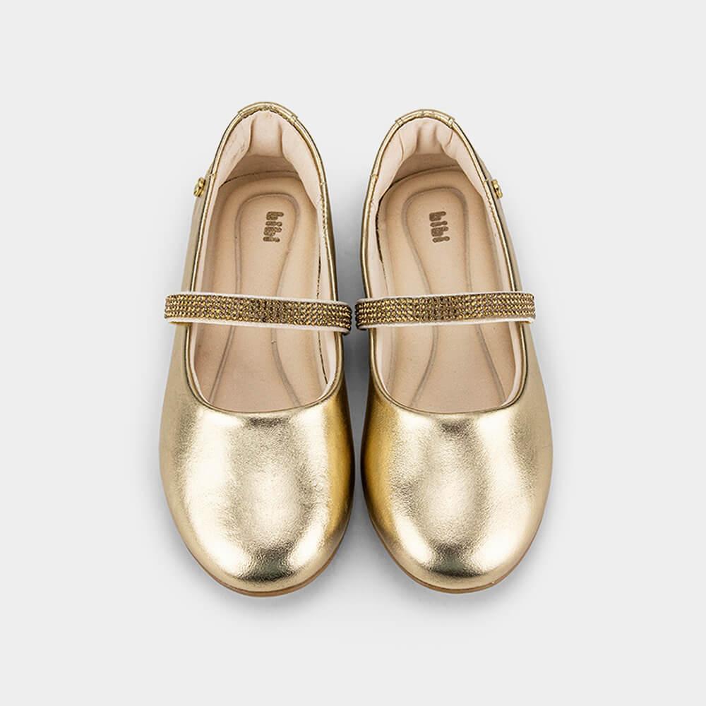 Sapatilha Infantil Bibi Ballerina Basic Dourada com Brilho - 3