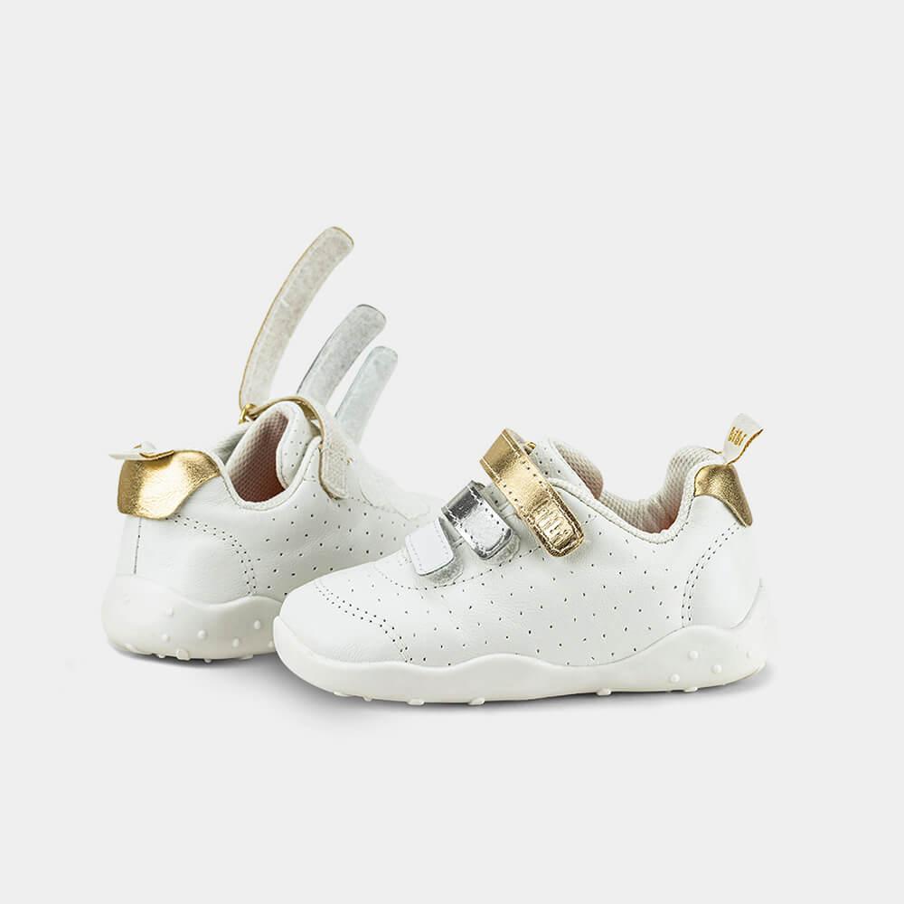 Tênis Infantil Bibi Fisioflex Originals Branco com Dourado - 3