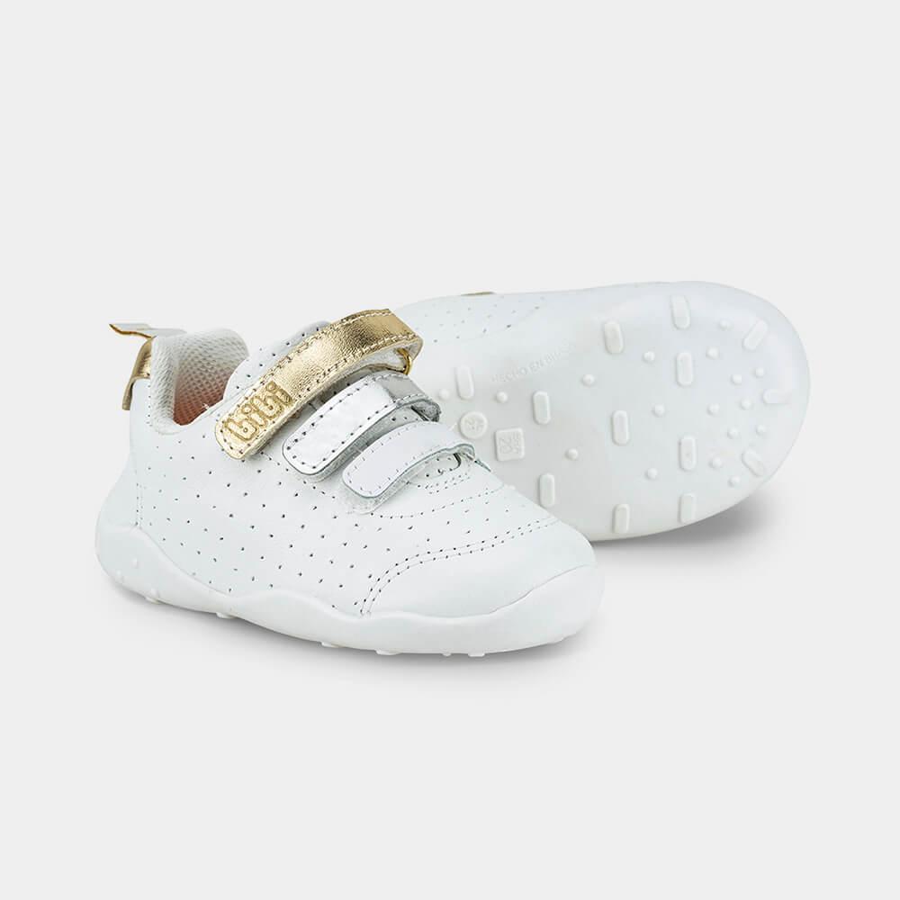 Tênis Infantil Bibi Fisioflex Originals Branco com Dourado - 4