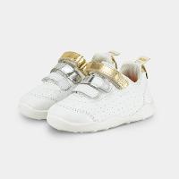 Tênis Infantil Bibi Fisioflex Originals Branco com Dourado - 2