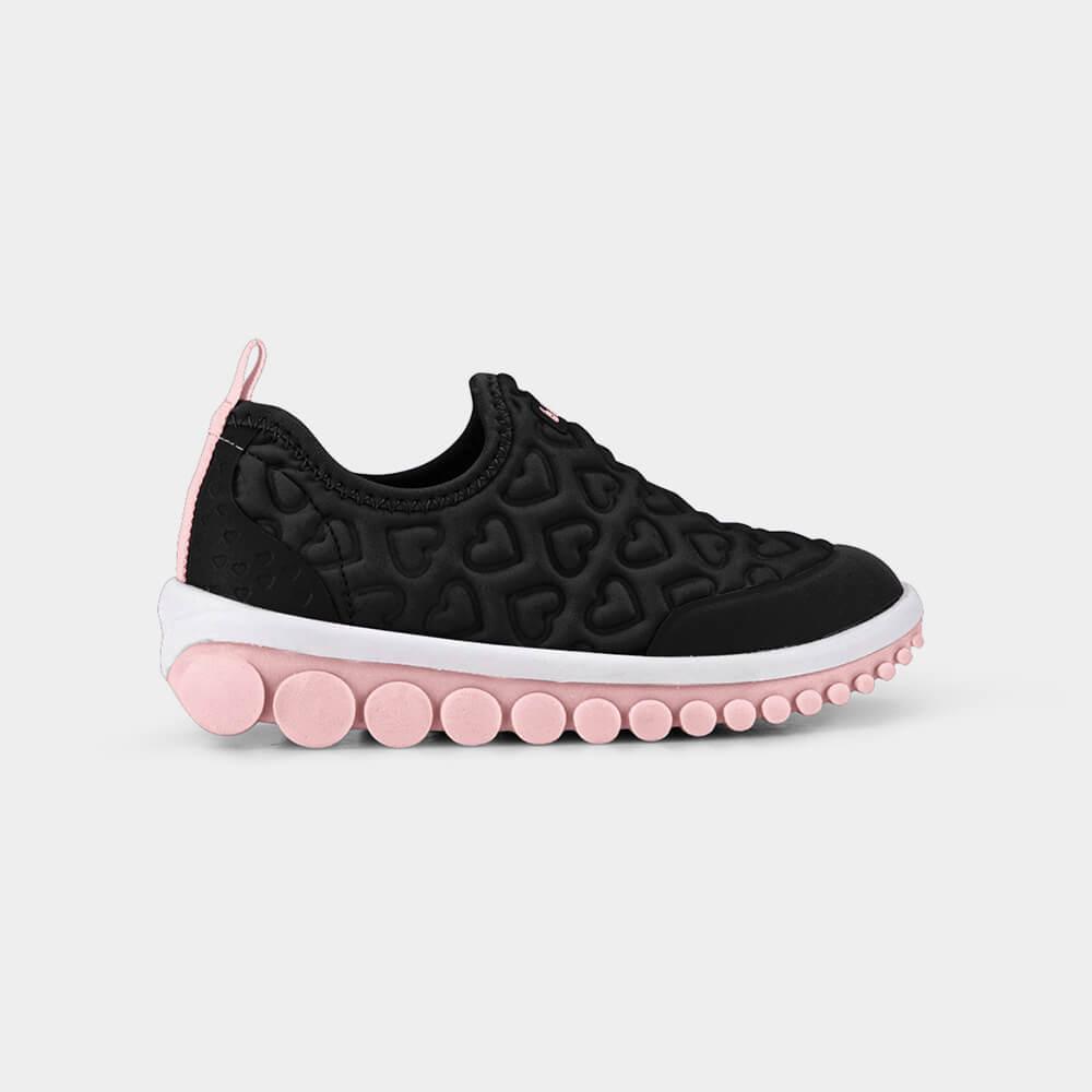 Tênis Infantil Bibi Roller 2.0 Preto com Rosa de Coração 1155289 - 1