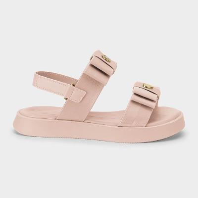 Sandália Infantil Bibi Plataforma Rosa de Laço