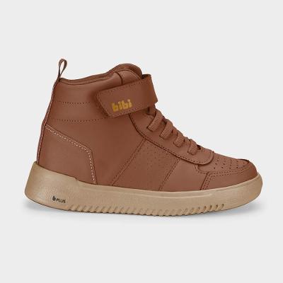 Abotinado Infantil Bibi New Way Marrom de Couro