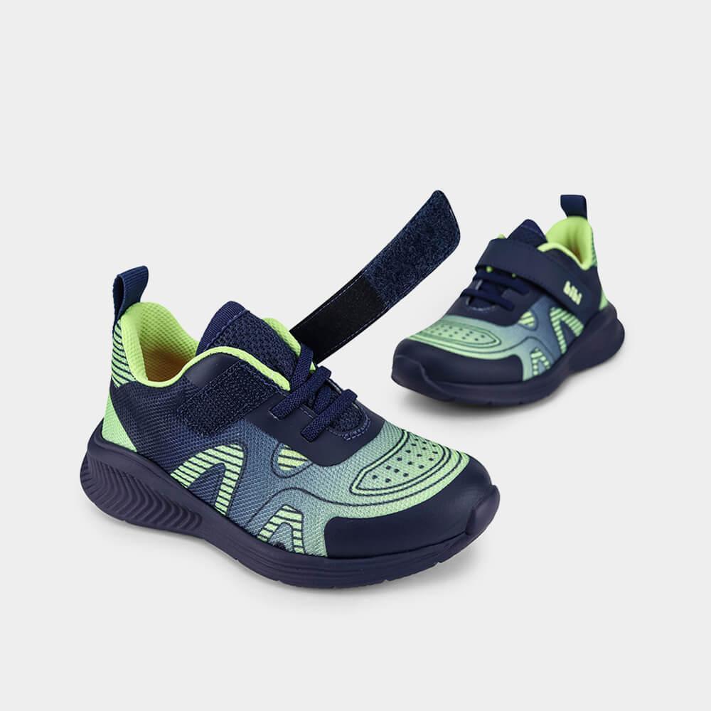 Tênis Infantil Bibi Fly Baby II Azul marinho com Verde - 3