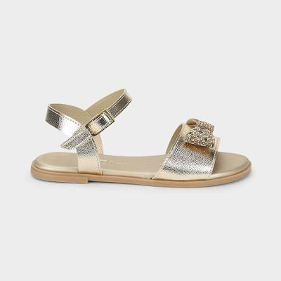 Sandália Infantil Bibi Shine Kids Dourada com Laço