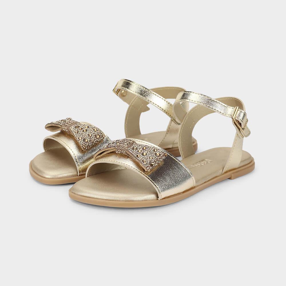 Sandália Infantil Bibi Shine Kids Dourada com Laço - 2
