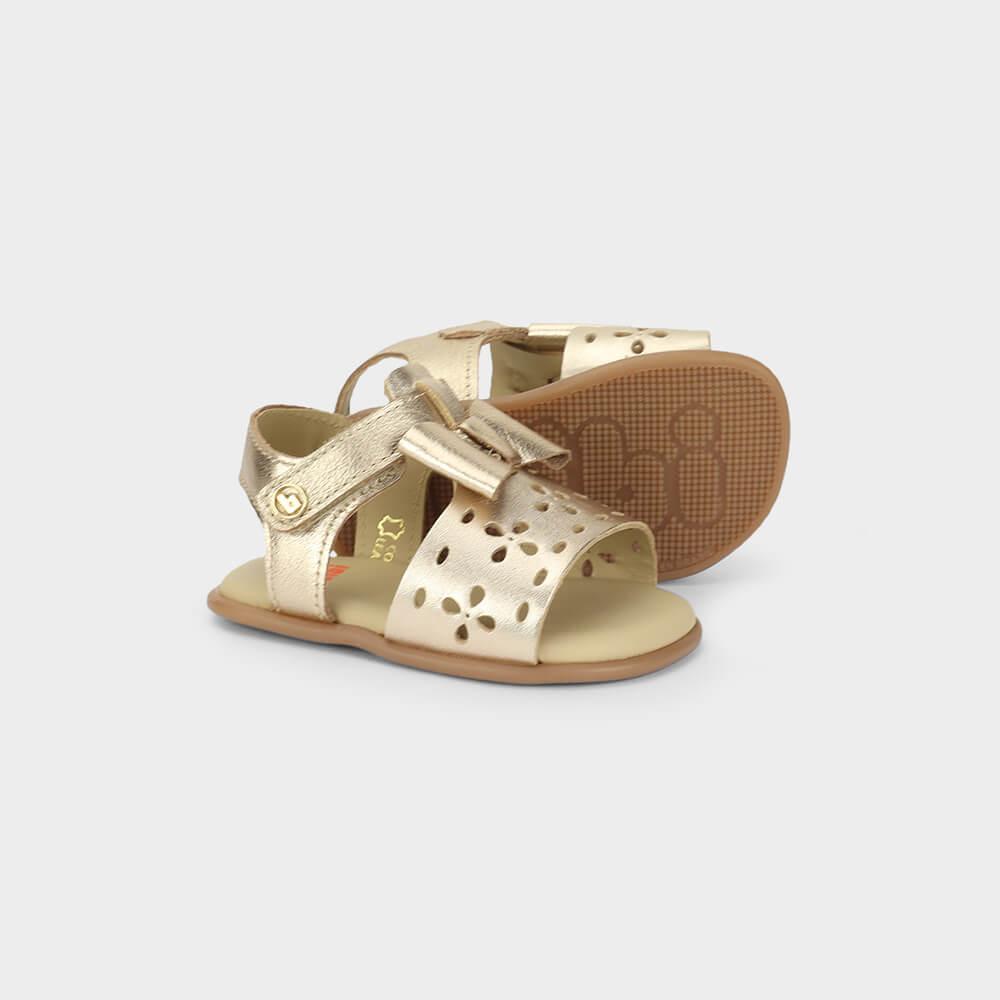 Sandália Infatil Bibi Afeto 3.0 Dourado com Laço - 4