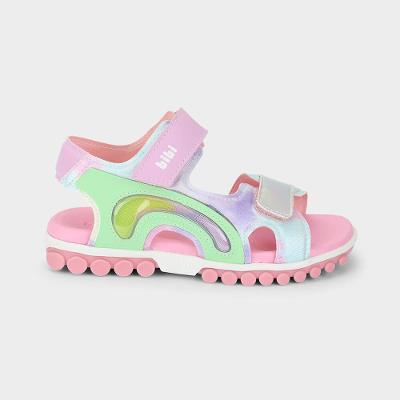 Sandália Infantil Bibi Summer Roller Sport  Rosa com Lilás