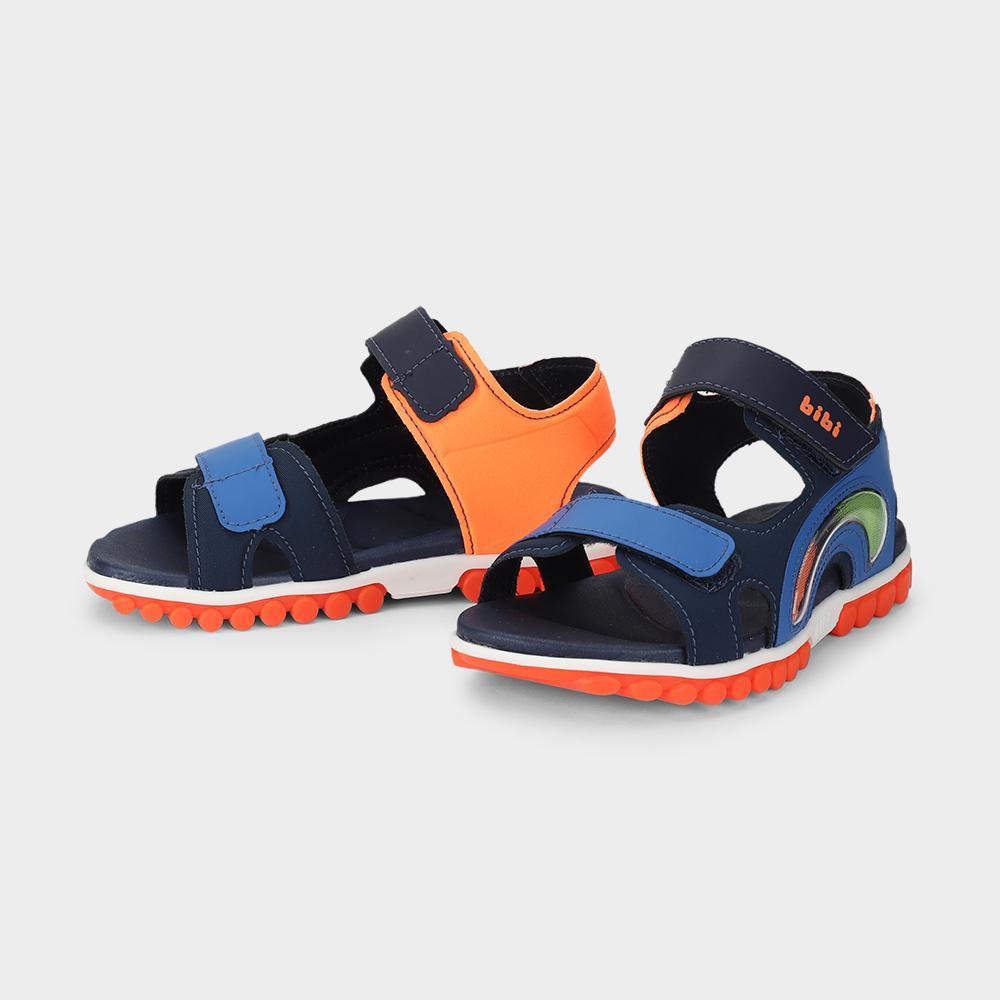 Sandália Infantil Bibi Summer Roller Sport  Azul com Laranja - 4