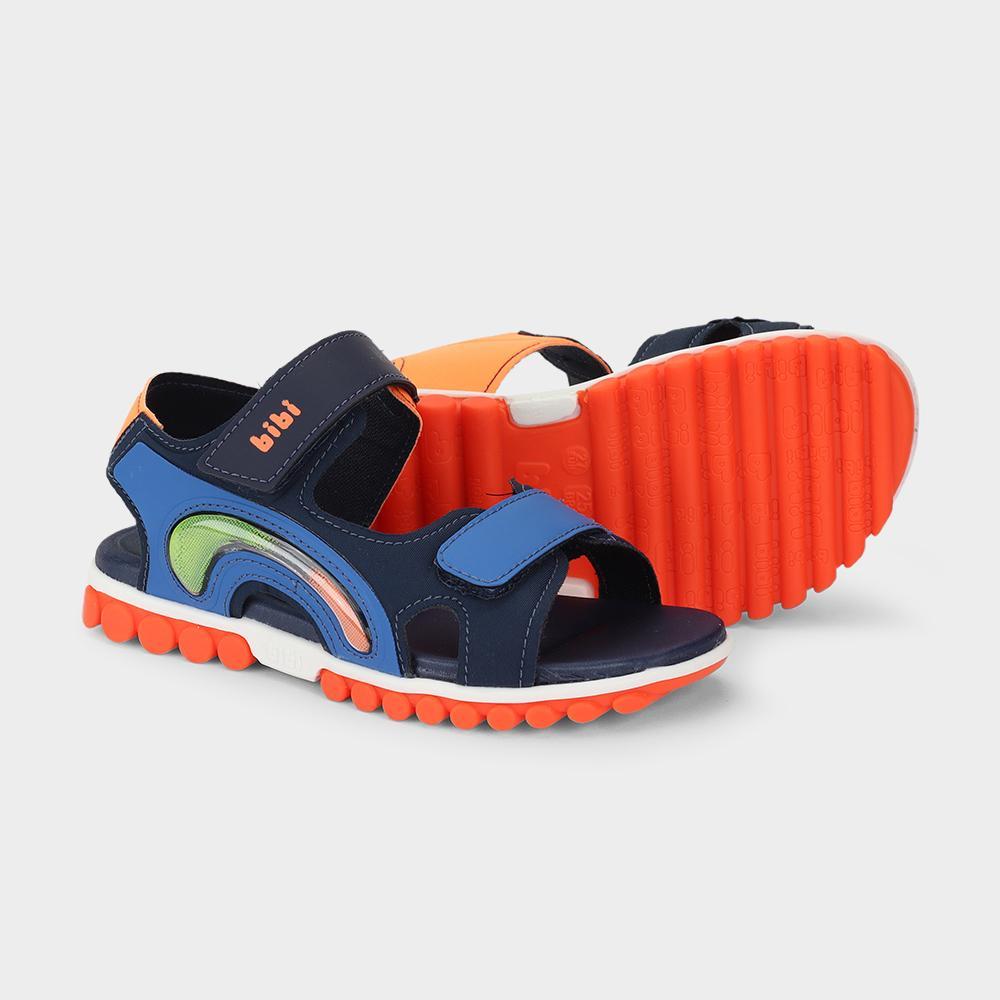 Sandália Infantil Bibi Summer Roller Sport  Azul com Laranja - 5