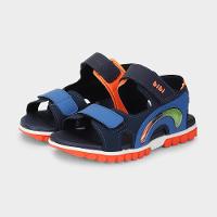Sandália Infantil Bibi Summer Roller Sport  Azul com Laranja - 2