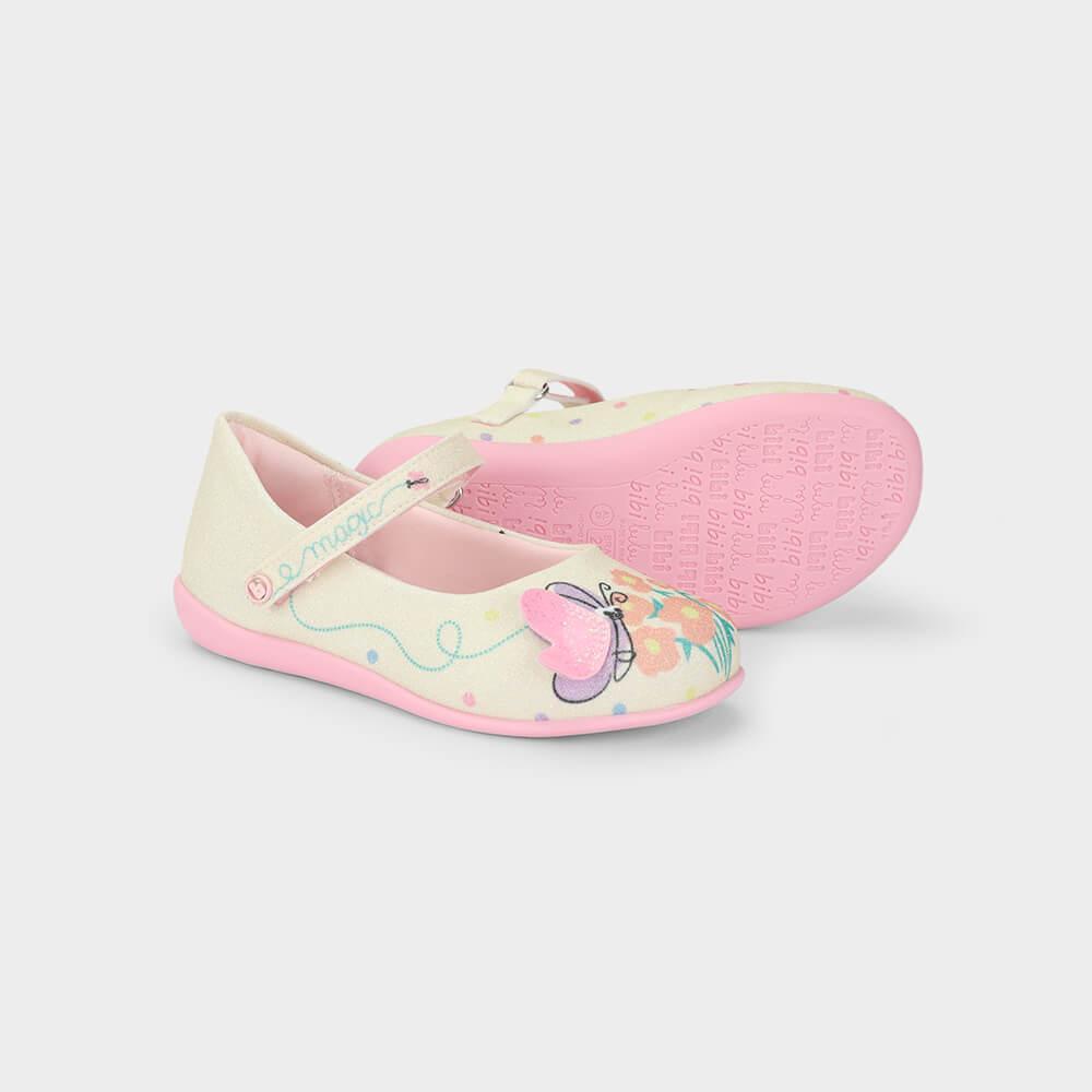 Sapatilha Infantil Bibi Candy Mini Bege de Flores - 4
