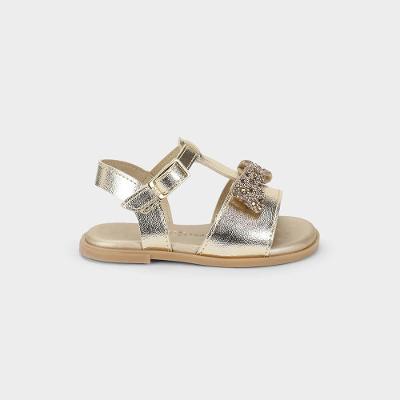 Sandália Infantil Bibi Shine Mini Dourada com Laço
